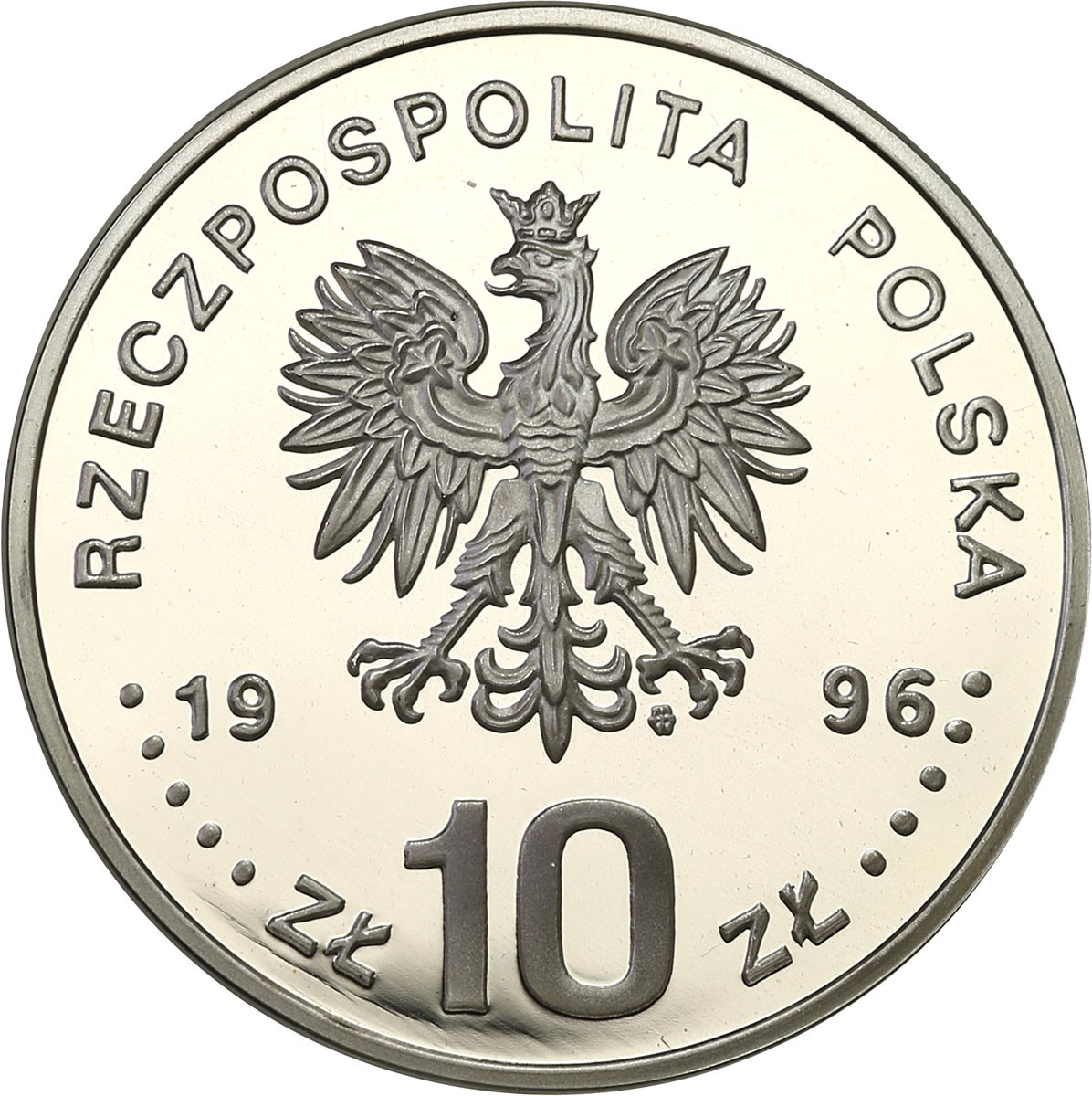 III RP. 10 złotych 1996 Zygmunt II August, półpostać - Rzadkie